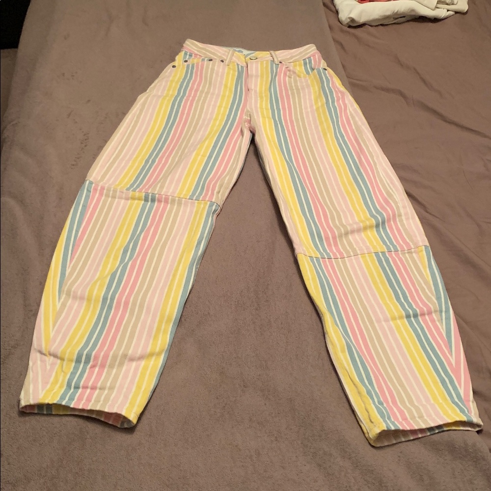 Ganni Stary Pastel Striped Jeans